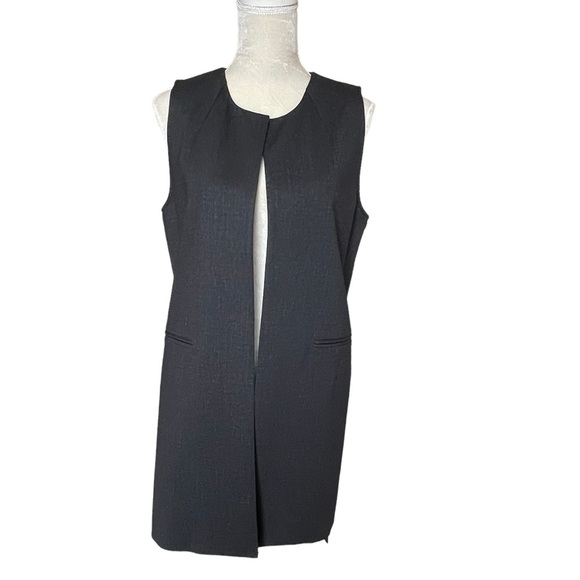 Cabi Women’s Drafting Charcoal Grey Vest Size S Step Hem Side Slits Lagenlook - Picture 5 of 13